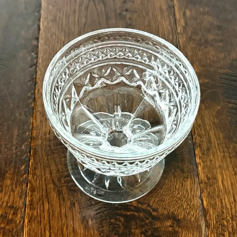 Set of 4 Vintage Anchor Hocking Wexford Cups | Mid-Century Glassware Made in USA